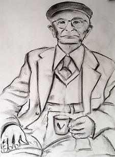 Sketch - Man drinking coffee