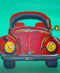 Volkswagen Beetle - VW - Picture painted by Giselle