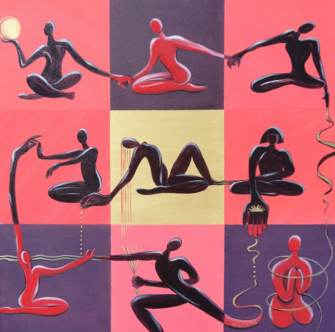 Yoga Poses - Painting by Giselle
