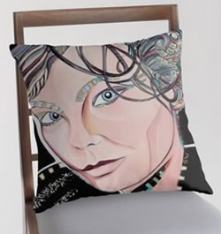 Cow Design Pillow by Giselle - Artist