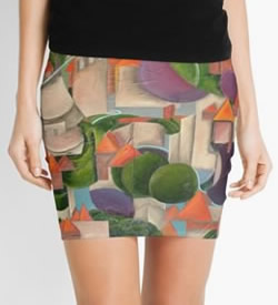 Pencil Skirt - Green Scape