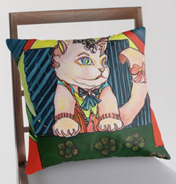 Cute Cat Pillow Design by Giselle