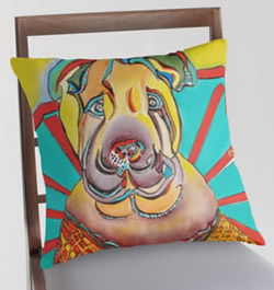 Beach Dog Pillow Design by Giselle
