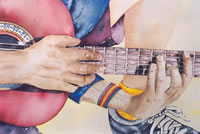 Guitar Player - Slowhand - Painting by Giselle 