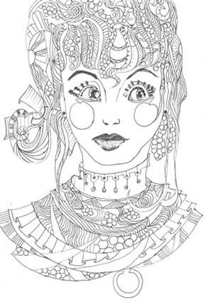 Colouring In Template - Face