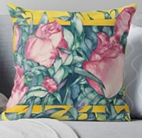 Rose Buds Pillow by Giselle -Artist