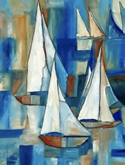 Sailing Boat - Painting by Giselle - Canungra Art Studio