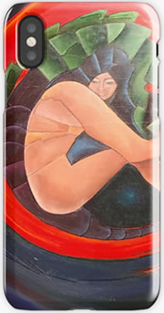 Space Girl Phone Cover by Giselle Art Studio