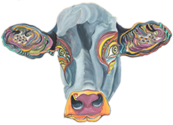 Cow Portrait - Painting by Giselle 