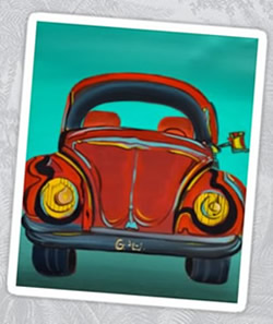 Volkswagen - VW - Beetle Sticker by Giselle Art Studio
