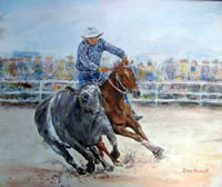 Campdraft - Painting by Des Howell
