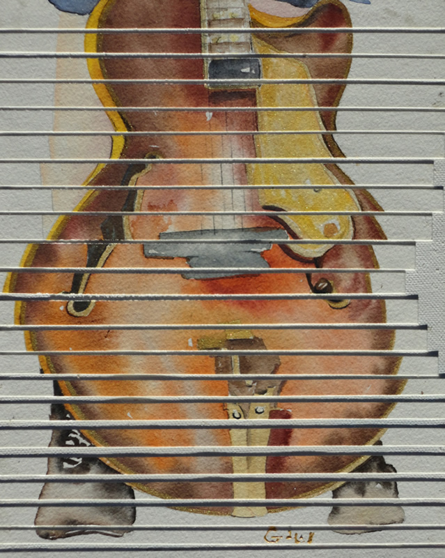 Guitar, painting by Giselle