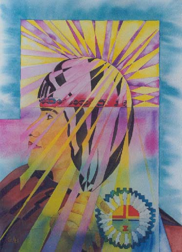 American Indian, painting by Giselle