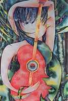 Girl with Guitar - Kachina, painting by Giselle