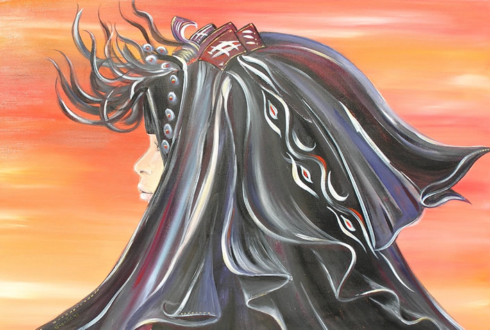 Girl in the Desert - Painting by Giselle