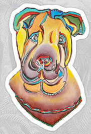 Beach Dog Cut out sticker