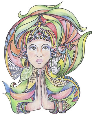 Namaste - Coloured Pencel art work by Giselle