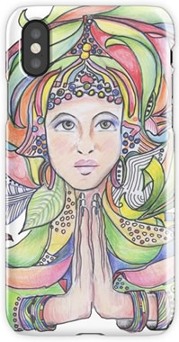 Namaste Phone Case Drawing