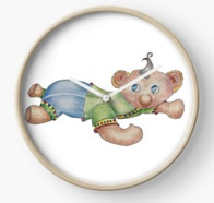 Baby Bear Clock - illustration by Giselle