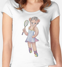 Tracy Bear - Tennis Champion - illustration by Giselle