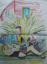 Sketch and colour composition for 